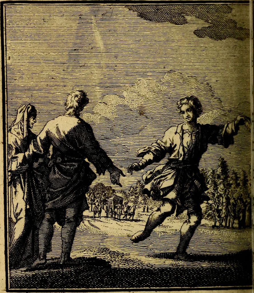 An illustration from Beschouwing der wereld : bestaande in hondert konstige figuuren, met godlyke spreuken en stichtelyke verzen, 1708, leaf 383