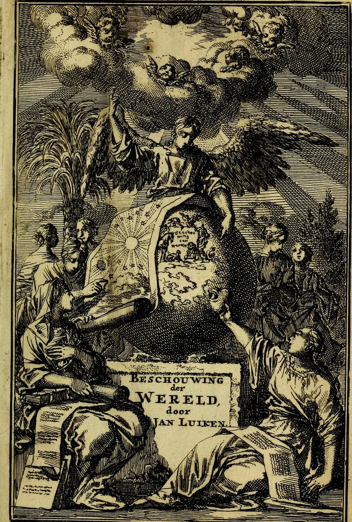 An illustration from Beschouwing der wereld : bestaande in hondert konstige figuuren, met godlyke spreuken en stichtelyke verzen, 1708, leaf 4