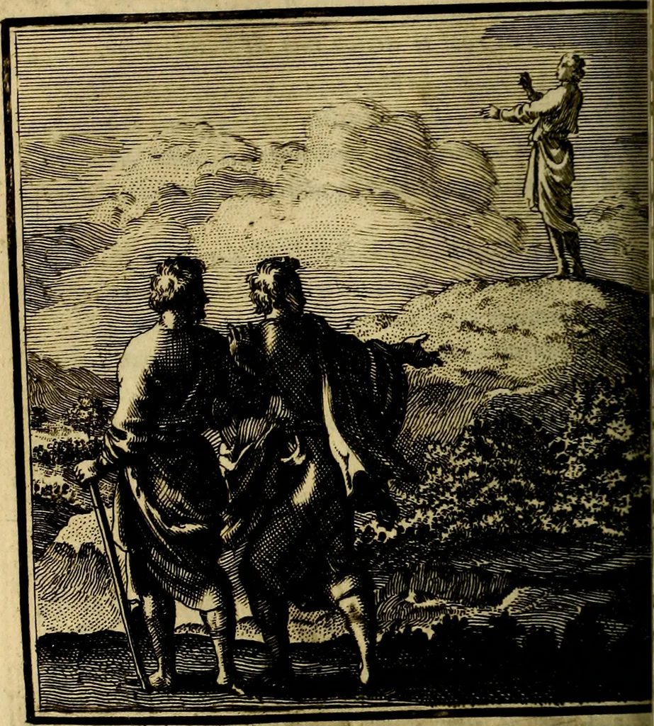 An illustration from Beschouwing der wereld : bestaande in hondert konstige figuuren, met godlyke spreuken en stichtelyke verzen, 1708, leaf 73