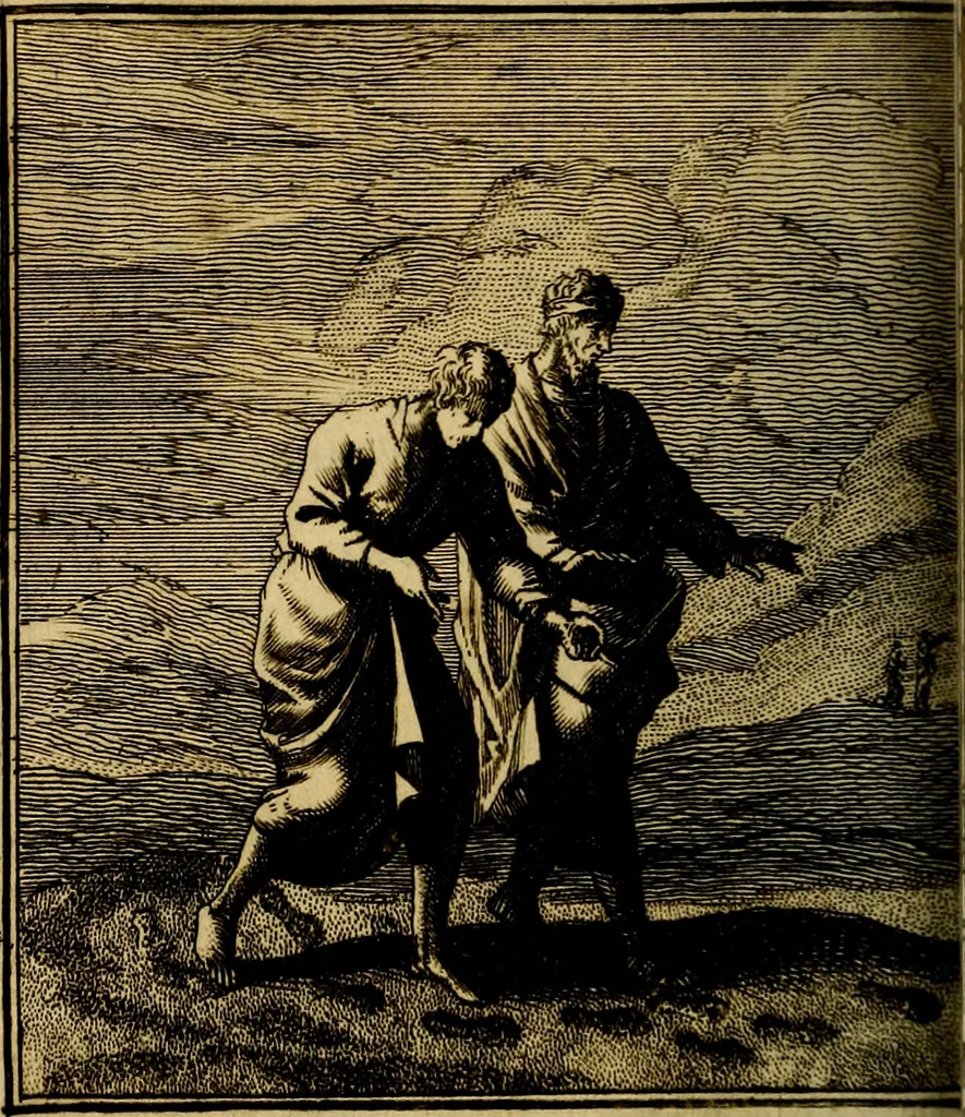 An illustration from Beschouwing der wereld : bestaande in hondert konstige figuuren, met godlyke spreuken en stichtelyke verzen, 1708, leaf 89