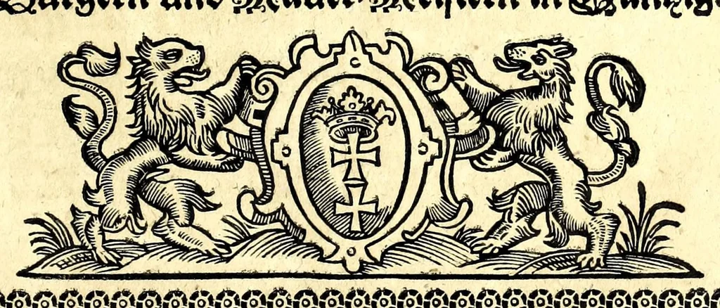 An illustration from Beschreibung aller Kirchen-Gebäude der Stadt Dantzig : worinnen einer jeden Kirchen Grund-Risz, Auffzug oder Abriss vollköm̄lich zu ersehen, wie dann auch von den Kunstreichen Gewölbern in denen Kirchen, sowol im Grund-Risse als Auffstellung derselben deutlich gehandelt wird : nebst der Beschreibung aller anderen Kirchen, so ausserhalb Walles in den Vorstaädten gelegen seyn, nach ihrer Maass, 1695, leaf 9