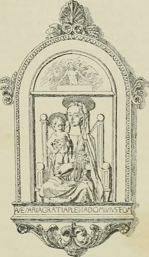An illustration from Beschreibung der Bildwerke der christlichen Epoche. Bearb. von Wilhelm Bode und Hugo von Tschudi, 1888, leaf 36