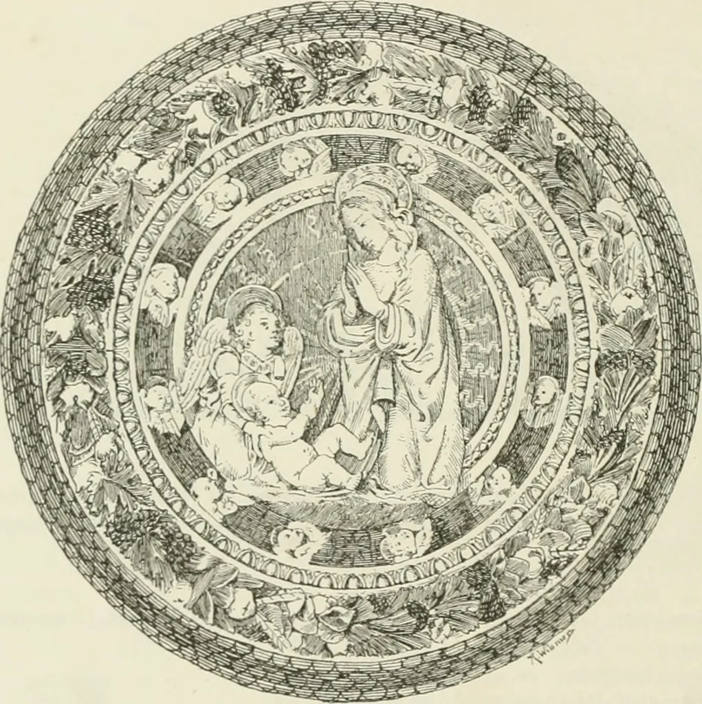 An illustration from Beschreibung der Bildwerke der christlichen Epoche. Bearb. von Wilhelm Bode und Hugo von Tschudi, 1888, leaf 53