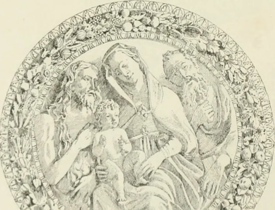 An illustration from Beschreibung der Bildwerke der christlichen Epoche. Bearb. von Wilhelm Bode und Hugo von Tschudi, 1888, leaf 55