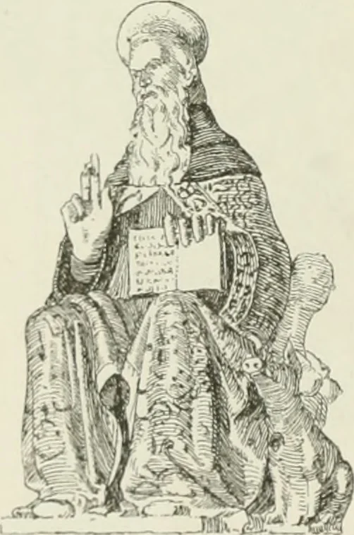 An illustration from Beschreibung der Bildwerke der christlichen Epoche. Bearb. von Wilhelm Bode und Hugo von Tschudi, 1888, leaf 57