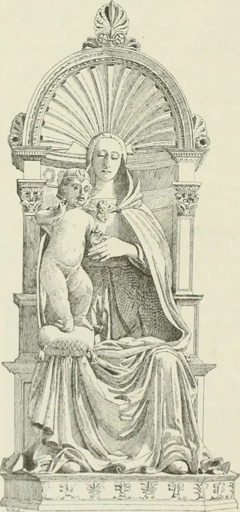 An illustration from Beschreibung der Bildwerke der christlichen Epoche. Bearb. von Wilhelm Bode und Hugo von Tschudi, 1888, leaf 71