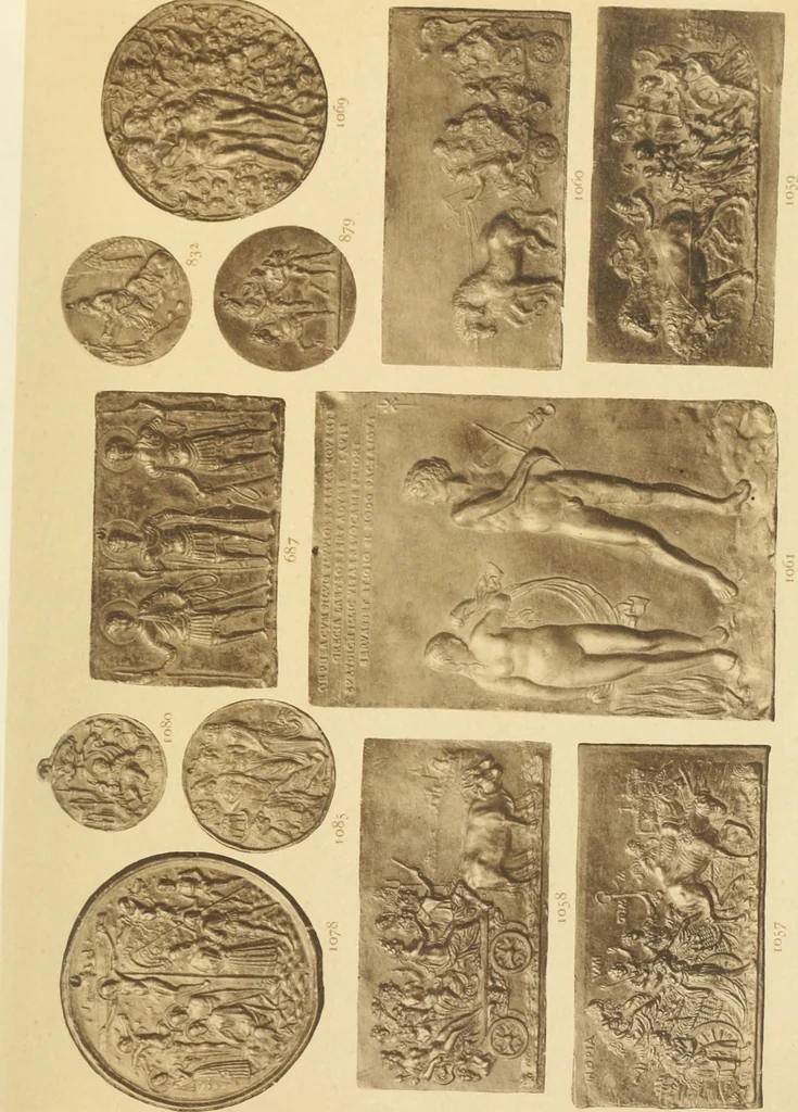 An illustration from Beschreibung der Bildwerke der christlichen Epoche. Bearb. von Wilhelm Bode und Hugo von Tschudi, 1888, leaf 108