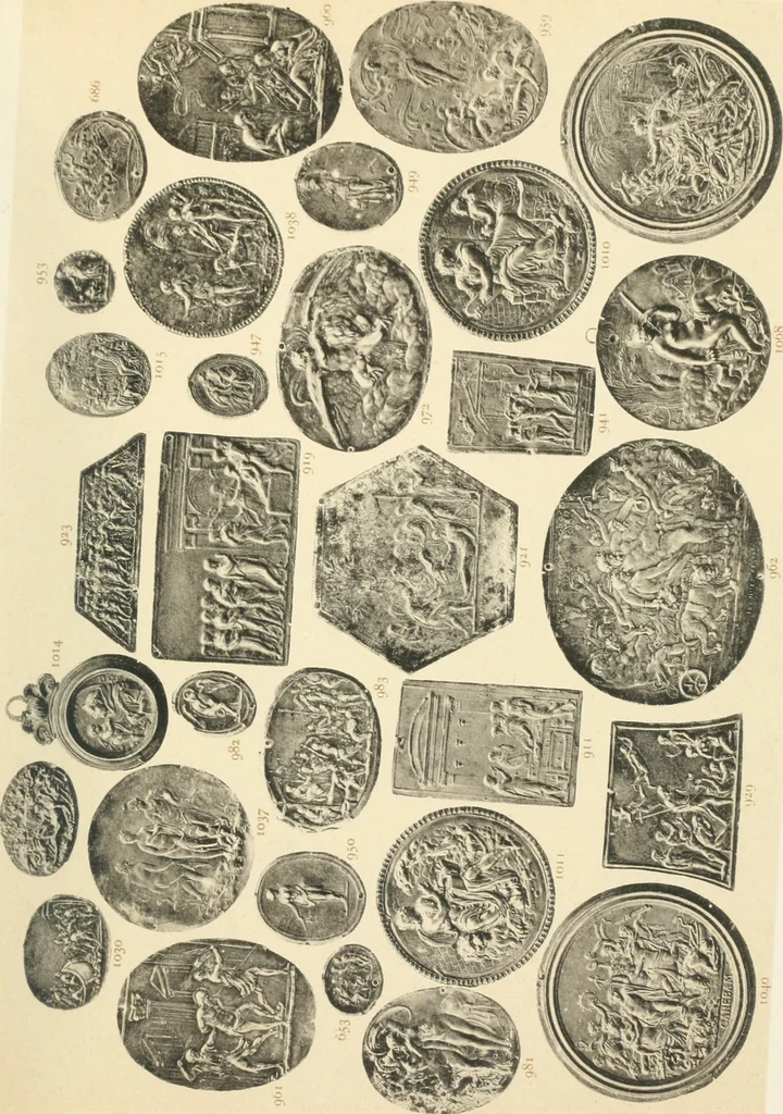 An illustration from Beschreibung der Bildwerke der christlichen Epoche. Bearb. von Wilhelm Bode und Hugo von Tschudi, 1888, leaf 116