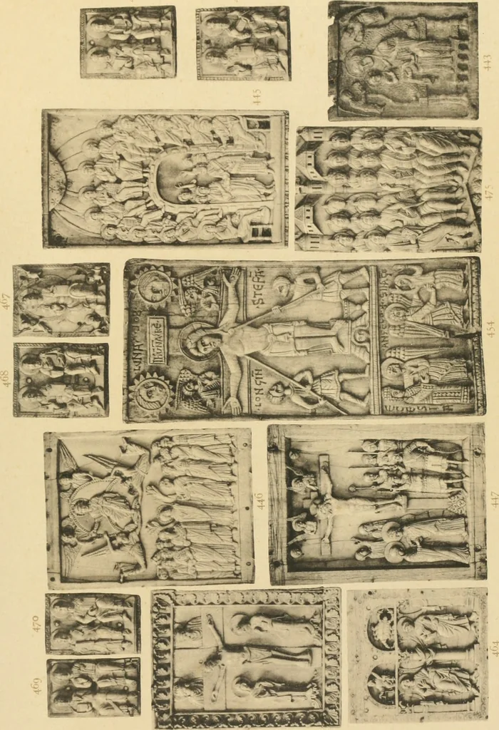 An illustration from Beschreibung der Bildwerke der christlichen Epoche. Bearb. von Wilhelm Bode und Hugo von Tschudi, 1888, leaf 122