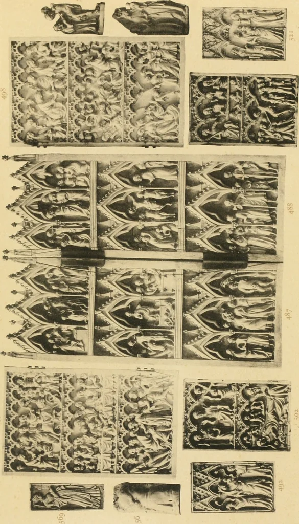 An illustration from Beschreibung der Bildwerke der christlichen Epoche. Bearb. von Wilhelm Bode und Hugo von Tschudi, 1888, leaf 128