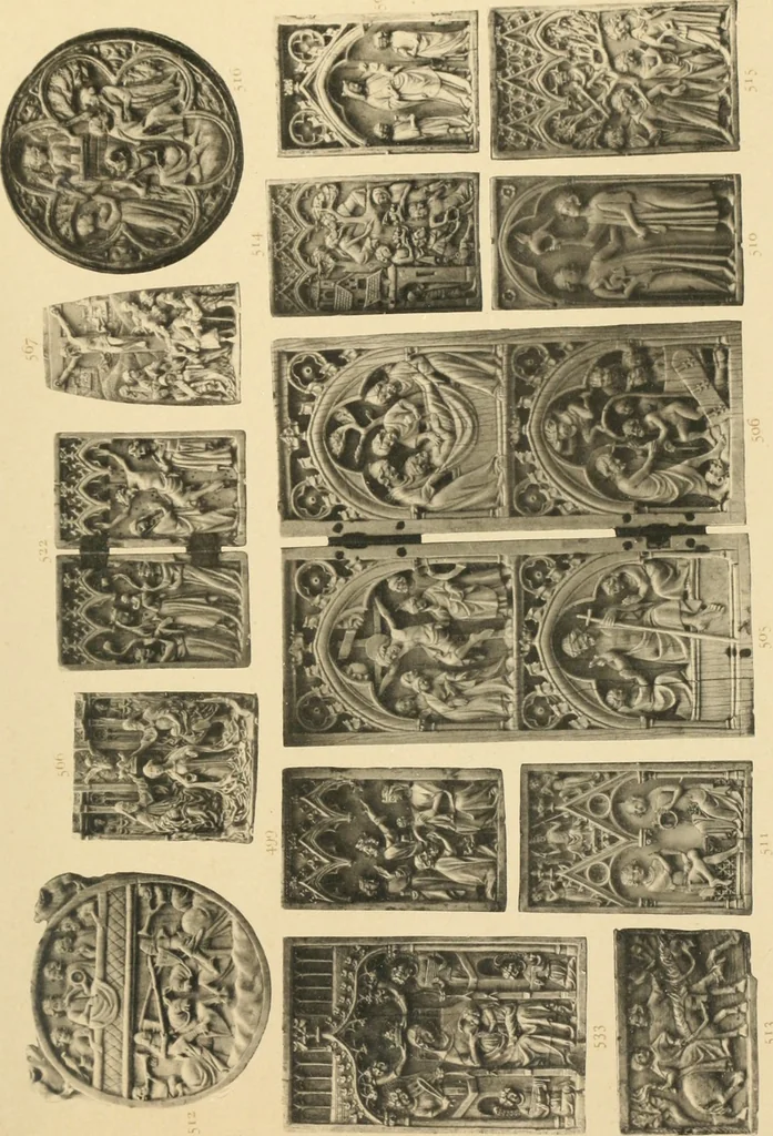 An illustration from Beschreibung der Bildwerke der christlichen Epoche. Bearb. von Wilhelm Bode und Hugo von Tschudi, 1888, leaf 130