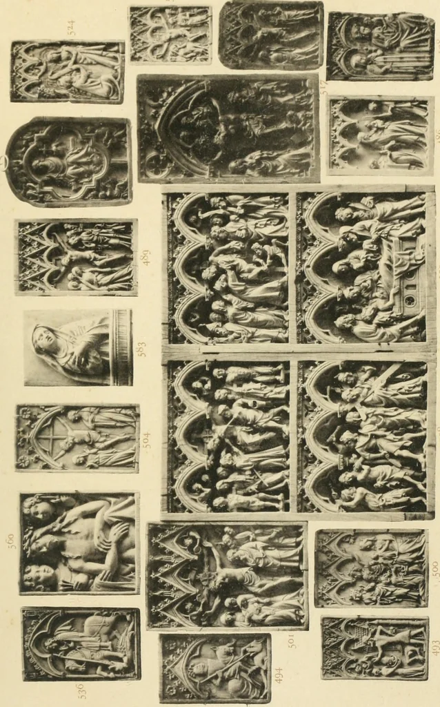 An illustration from Beschreibung der Bildwerke der christlichen Epoche. Bearb. von Wilhelm Bode und Hugo von Tschudi, 1888, leaf 132