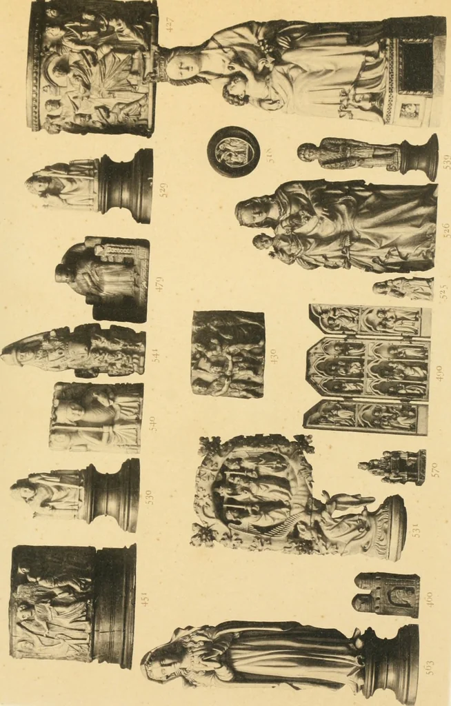 An illustration from Beschreibung der Bildwerke der christlichen Epoche. Bearb. von Wilhelm Bode und Hugo von Tschudi, 1888, leaf 136