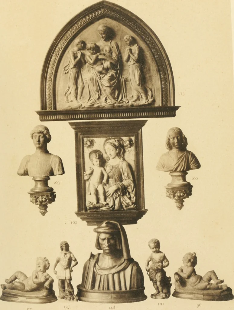 An illustration from Beschreibung der Bildwerke der christlichen Epoche. Bearb. von Wilhelm Bode und Hugo von Tschudi, 1888, leaf 14
