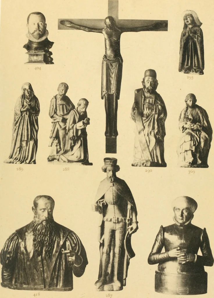 An illustration from Beschreibung der Bildwerke der christlichen Epoche. Bearb. von Wilhelm Bode und Hugo von Tschudi, 1888, leaf 42