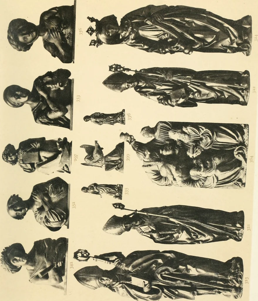 An illustration from Beschreibung der Bildwerke der christlichen Epoche. Bearb. von Wilhelm Bode und Hugo von Tschudi, 1888, leaf 44