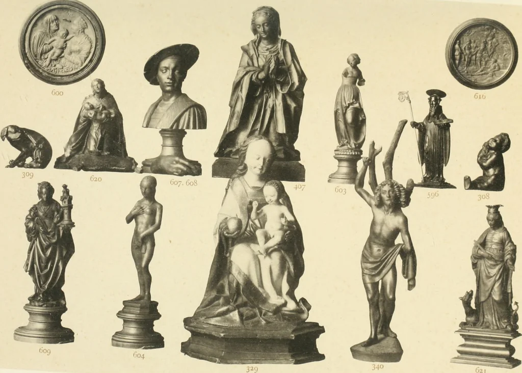 An illustration from Beschreibung der Bildwerke der christlichen Epoche. Bearb. von Wilhelm Bode und Hugo von Tschudi, 1888, leaf 62
