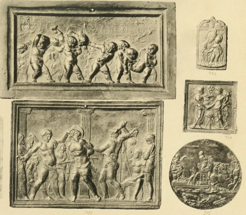 An illustration from Beschreibung der Bildwerke der christlichen Epoche. Bearb. von Wilhelm Bode und Hugo von Tschudi, 1888, leaf 70