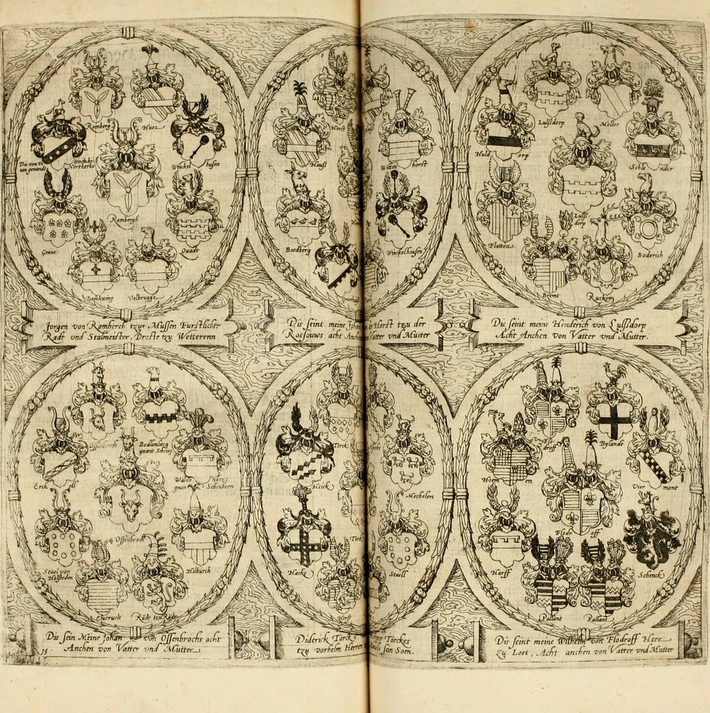 An illustration from Beschreibung derer fürstlicher güligscher &c. Hochzeit : so im Jahr Christi tausent fünffhundert achtzig fünff, am sechszehenden Junij vnd nechstfolgenden acht Tagen, zu Düsseldorff mit grossen Freuden, fürstlichen Triumph vnd Herrligkeit gehalten worden, 1587, leaf 132