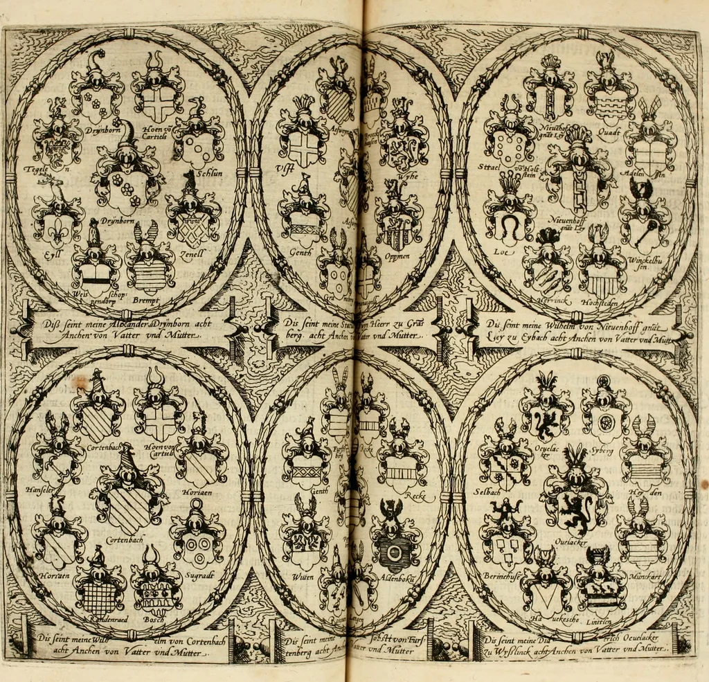 An illustration from Beschreibung derer fürstlicher güligscher &c. Hochzeit : so im Jahr Christi tausent fünffhundert achtzig fünff, am sechszehenden Junij vnd nechstfolgenden acht Tagen, zu Düsseldorff mit grossen Freuden, fürstlichen Triumph vnd Herrligkeit gehalten worden, 1587, leaf 156