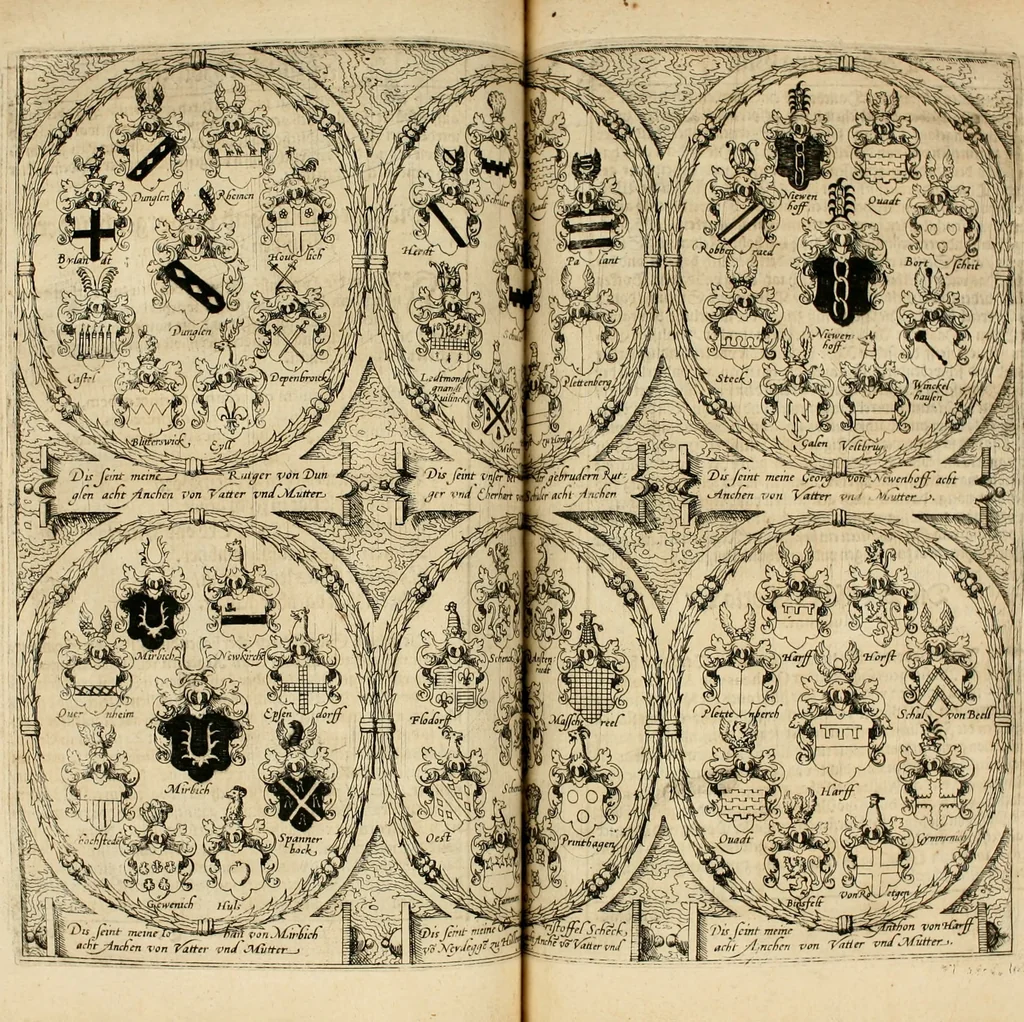 An illustration from Beschreibung derer fürstlicher güligscher &c. Hochzeit : so im Jahr Christi tausent fünffhundert achtzig fünff, am sechszehenden Junij vnd nechstfolgenden acht Tagen, zu Düsseldorff mit grossen Freuden, fürstlichen Triumph vnd Herrligkeit gehalten worden, 1587, leaf 164