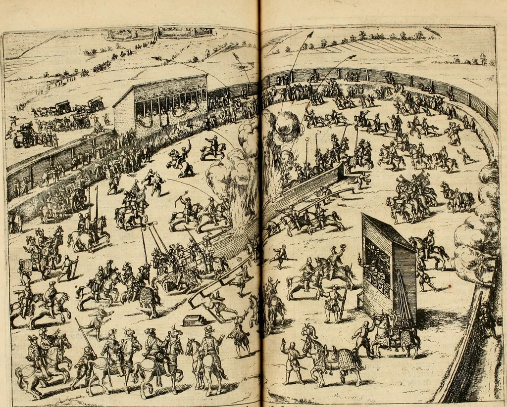 An illustration from Beschreibung derer fürstlicher güligscher &c. Hochzeit : so im Jahr Christi tausent fünffhundert achtzig fünff, am sechszehenden Junij vnd nechstfolgenden acht Tagen, zu Düsseldorff mit grossen Freuden, fürstlichen Triumph vnd Herrligkeit gehalten worden, 1587, leaf 236