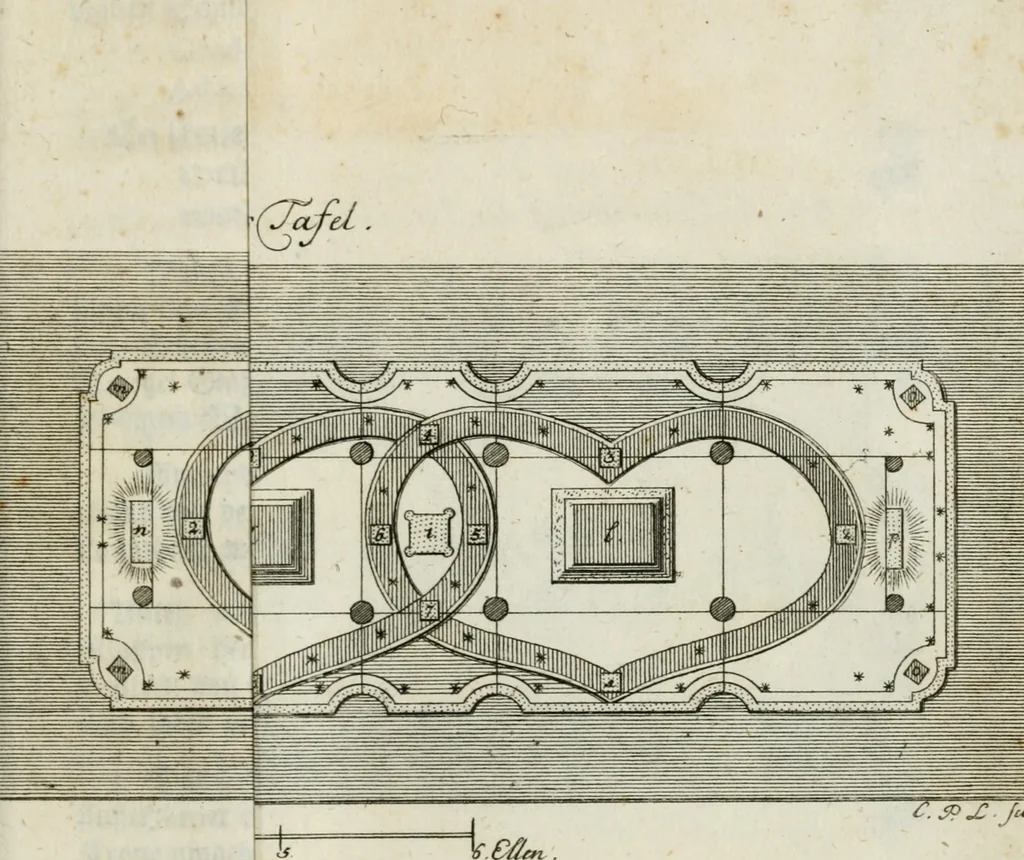 An illustration from Beschreibung der Illumination zu Dressden bey der königlichen sicilianischen in Vollmacht vollzogenen Vermählung : nebst andern dahin gehörigen Vorstellungen und verschiedenen Kupffer-Stichen, 1738, leaf 158
