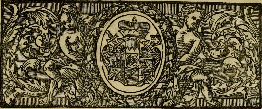 An illustration from Beschreibung des fürtreflichen Gemähld- und Bilder-Schatzes, welcher in denen hochgräflichen Schlössern und Gebäuen deren Reichs-Grafen von Schönborn, Bucheim, Wolfstahl &c., sowohl in dem Heil. Röm. Reich, als in dem Ertz-Hertzogthum Oesterreich zu ersehen und zu finden : samt einer Beschreibung deren Sachen und Authoren, wie auch einem treu-gehorsamsten Neu-Jahrs-Wunsch : nebst anderen verschiedenen Teutschen und Lateinischen Lob-Reimen historicè, genealogicè, & heraldicè verfasset, und durch besonderen Fleiss eingetheilet zu ehren und ewigen Nach-Ruhm des Hochgräfl. Hauses von Schönborn, Bucheim, Wolfsthal, &c., 1746, leaf 12