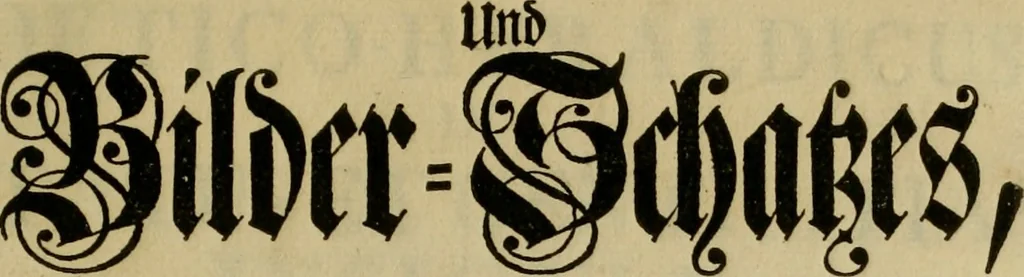 An illustration from Beschreibung des fürtreflichen Gemähld- und Bilder-Schatzes, welcher in denen hochgräflichen Schlössern und Gebäuen deren Reichs-Grafen von Schönborn, Bucheim, Wolfstahl &c., sowohl in dem Heil. Röm. Reich, als in dem Ertz-Hertzogthum Oesterreich zu ersehen und zu finden : samt einer Beschreibung deren Sachen und Authoren, wie auch einem treu-gehorsamsten Neu-Jahrs-Wunsch : nebst anderen verschiedenen Teutschen und Lateinischen Lob-Reimen historicè, genealogicè, & heraldicè verfasset, und durch besonderen Fleiss eingetheilet zu ehren und ewigen Nach-Ruhm des Hochgräfl. Hauses von Schönborn, Bucheim, Wolfsthal, &c., 1746, leaf 6