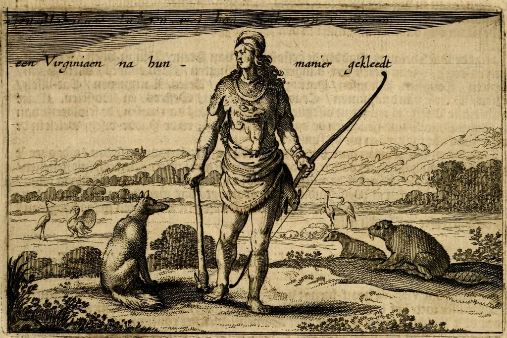 An illustration from Beschrijvinghe van Virginia, Nieuw Nederlandt, Nieuw Engelandt, en d'eylanden Bermudes, Berbados, en S. Christoffel. Dienstelijck voor elck een derwaerts handelende, en alle voort-planters van nieuw colonien, 1651, leaf 66