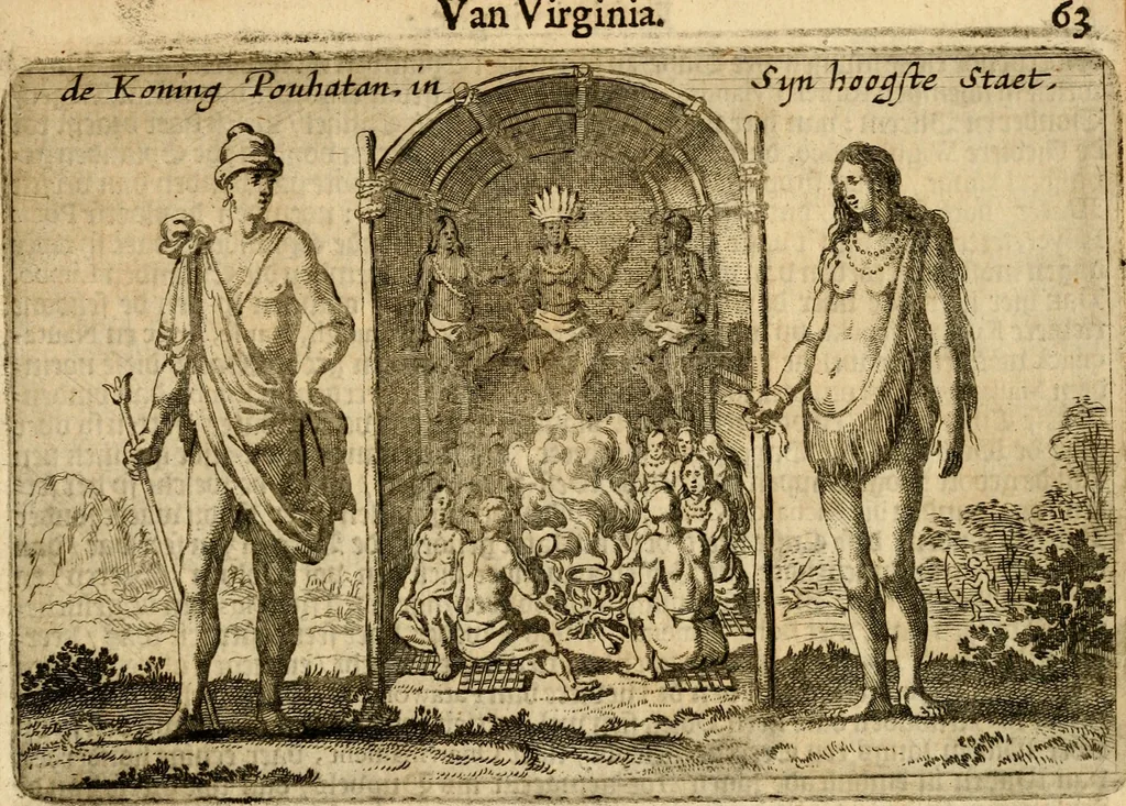 An illustration from Beschrijvinghe van Virginia, Nieuw Nederlandt, Nieuw Engelandt, en d'eylanden Bermudes, Berbados, en S. Christoffel. Dienstelijck voor elck een derwaerts handelende, en alle voort-planters van nieuw colonien, 1651, leaf 74