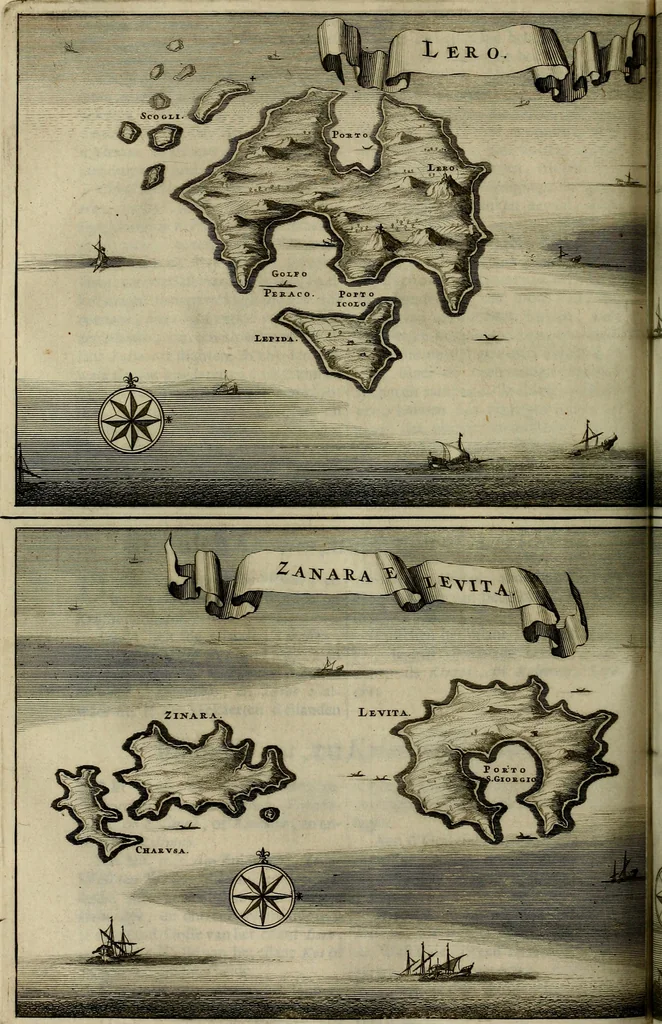 An illustration from Naukeurige beschryving der eilanden, in de archipel der Middelantsche zee, en ontrent dezelve, gelegen : waer onder de voornaemste Cyprus, Rhodus, Kandien, Samos, Scio, Negroponte, Lemnos, Paros, Delos, Patmos, en andere in groten getale, behelzende der zelver benamingen, gelegentheden, steden, kastelen, gedenkwaerdige aeloude en hedendaeghse geschiedenissen, bestieringen, veroveringen, gewassen, dieren, &c. : verrijkt met zee- en eilant-kaerten, en afbeeldingen van steden, dieren, gewassen &c., 1688, leaf 235