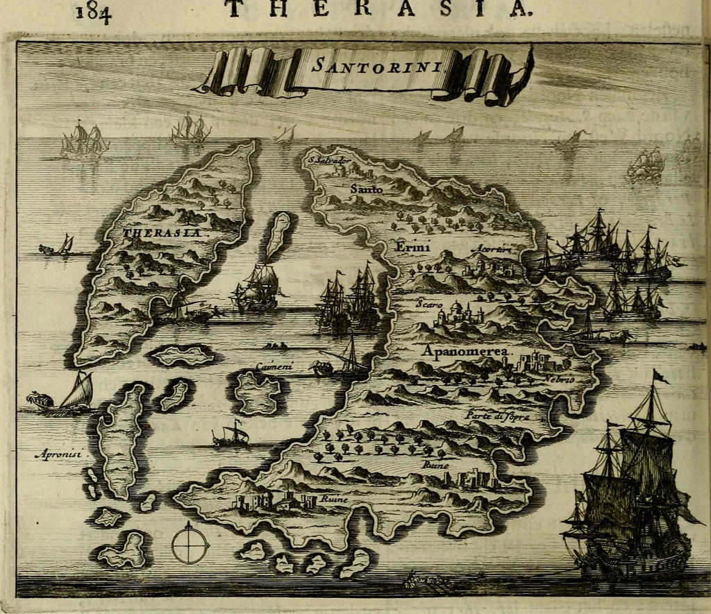 An illustration from Naukeurige beschryving der eilanden, in de archipel der Middelantsche zee, en ontrent dezelve, gelegen : waer onder de voornaemste Cyprus, Rhodus, Kandien, Samos, Scio, Negroponte, Lemnos, Paros, Delos, Patmos, en andere in groten getale, behelzende der zelver benamingen, gelegentheden, steden, kastelen, gedenkwaerdige aeloude en hedendaeghse geschiedenissen, bestieringen, veroveringen, gewassen, dieren, &c. : verrijkt met zee- en eilant-kaerten, en afbeeldingen van steden, dieren, gewassen &c., 1688, leaf 469