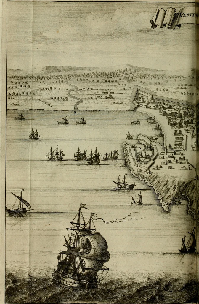 An illustration from Naukeurige beschryving der eilanden, in de archipel der Middelantsche zee, en ontrent dezelve, gelegen : waer onder de voornaemste Cyprus, Rhodus, Kandien, Samos, Scio, Negroponte, Lemnos, Paros, Delos, Patmos, en andere in groten getale, behelzende der zelver benamingen, gelegentheden, steden, kastelen, gedenkwaerdige aeloude en hedendaeghse geschiedenissen, bestieringen, veroveringen, gewassen, dieren, &c. : verrijkt met zee- en eilant-kaerten, en afbeeldingen van steden, dieren, gewassen &c., 1688, leaf 507