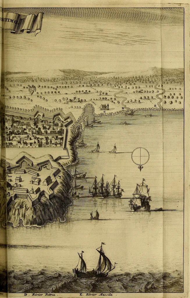 An illustration from Naukeurige beschryving der eilanden, in de archipel der Middelantsche zee, en ontrent dezelve, gelegen : waer onder de voornaemste Cyprus, Rhodus, Kandien, Samos, Scio, Negroponte, Lemnos, Paros, Delos, Patmos, en andere in groten getale, behelzende der zelver benamingen, gelegentheden, steden, kastelen, gedenkwaerdige aeloude en hedendaeghse geschiedenissen, bestieringen, veroveringen, gewassen, dieren, &c. : verrijkt met zee- en eilant-kaerten, en afbeeldingen van steden, dieren, gewassen &c., 1688, leaf 508