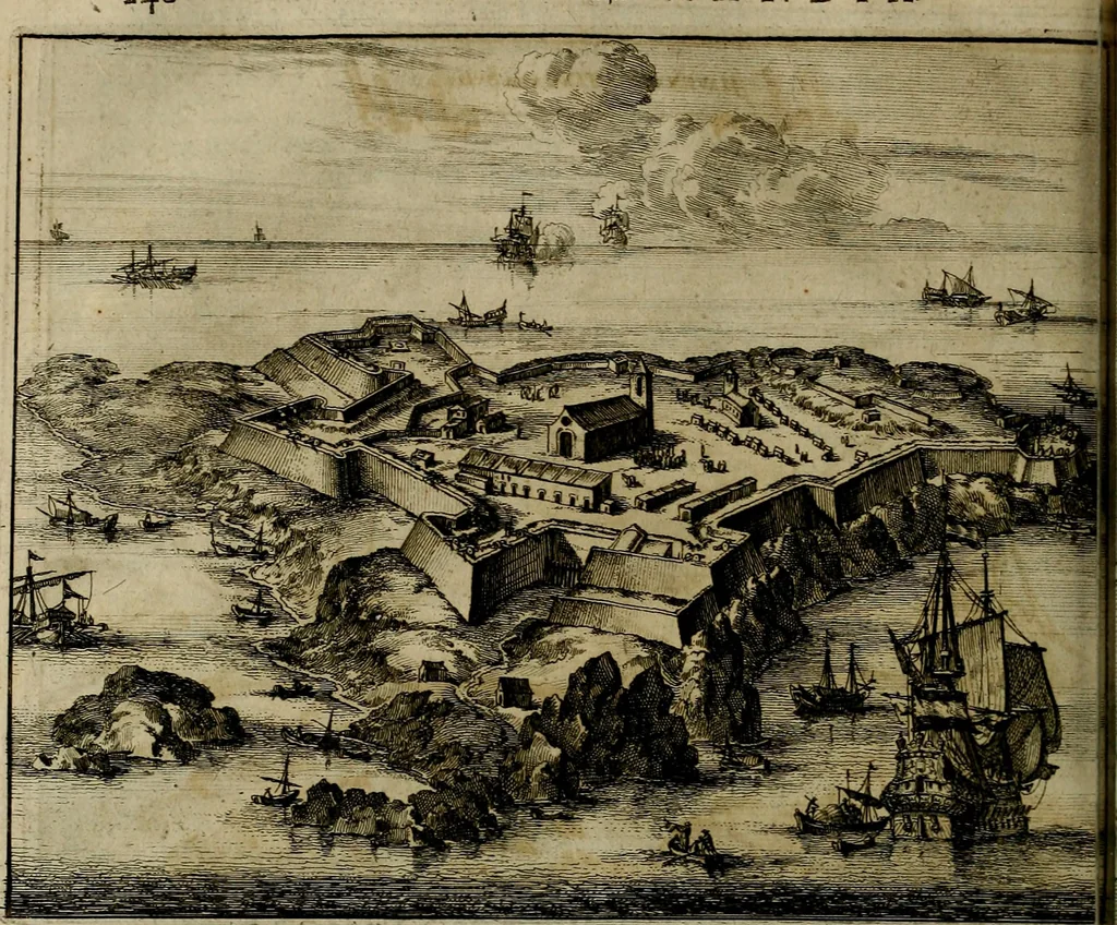 An illustration from Naukeurige beschryving der eilanden, in de archipel der Middelantsche zee, en ontrent dezelve, gelegen : waer onder de voornaemste Cyprus, Rhodus, Kandien, Samos, Scio, Negroponte, Lemnos, Paros, Delos, Patmos, en andere in groten getale, behelzende der zelver benamingen, gelegentheden, steden, kastelen, gedenkwaerdige aeloude en hedendaeghse geschiedenissen, bestieringen, veroveringen, gewassen, dieren, &c. : verrijkt met zee- en eilant-kaerten, en afbeeldingen van steden, dieren, gewassen &c., 1688, leaf 545