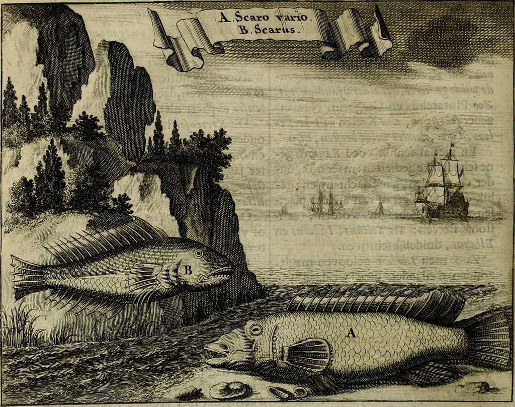 An illustration from Naukeurige beschryving der eilanden, in de archipel der Middelantsche zee, en ontrent dezelve, gelegen : waer onder de voornaemste Cyprus, Rhodus, Kandien, Samos, Scio, Negroponte, Lemnos, Paros, Delos, Patmos, en andere in groten getale, behelzende der zelver benamingen, gelegentheden, steden, kastelen, gedenkwaerdige aeloude en hedendaeghse geschiedenissen, bestieringen, veroveringen, gewassen, dieren, &c. : verrijkt met zee- en eilant-kaerten, en afbeeldingen van steden, dieren, gewassen &c., 1688, leaf 565