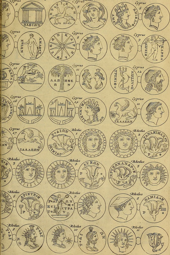 An illustration from Naukeurige beschryving der eilanden, in de archipel der Middelantsche zee, en ontrent dezelve, gelegen : waer onder de voornaemste Cyprus, Rhodus, Kandien, Samos, Scio, Negroponte, Lemnos, Paros, Delos, Patmos, en andere in groten getale, behelzende der zelver benamingen, gelegentheden, steden, kastelen, gedenkwaerdige aeloude en hedendaeghse geschiedenissen, bestieringen, veroveringen, gewassen, dieren, &c. : verrijkt met zee- en eilant-kaerten, en afbeeldingen van steden, dieren, gewassen &c., 1688, leaf 590