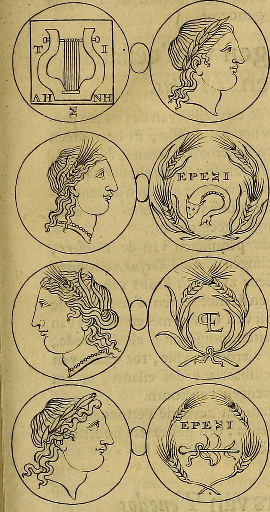 An illustration from Naukeurige beschryving der eilanden, in de archipel der Middelantsche zee, en ontrent dezelve, gelegen : waer onder de voornaemste Cyprus, Rhodus, Kandien, Samos, Scio, Negroponte, Lemnos, Paros, Delos, Patmos, en andere in groten getale, behelzende der zelver benamingen, gelegentheden, steden, kastelen, gedenkwaerdige aeloude en hedendaeghse geschiedenissen, bestieringen, veroveringen, gewassen, dieren, &c. : verrijkt met zee- en eilant-kaerten, en afbeeldingen van steden, dieren, gewassen &c., 1688, leaf 610