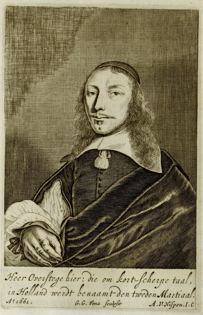 An illustration from Beschryvinge der stad Dordrecht : vervatende haar begin, opkomst, toeneming, en verdere stant ... Als mede een verzamelinge van eenige geslachtboomen, der adelijke, aal-oude, en aanzienlijke heeren-geslachten, van, en in, Dordrecht, enz. ..., 1677, leaf 260
