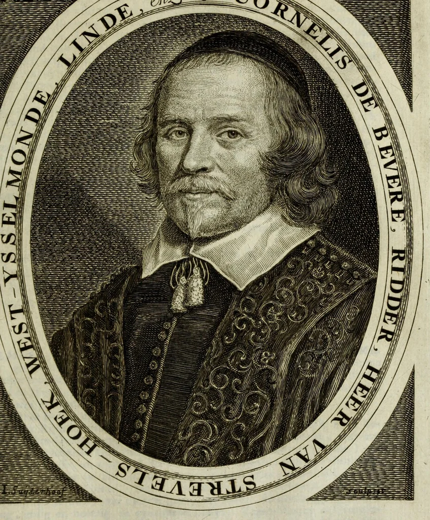An illustration from Beschryvinge der stad Dordrecht : vervatende haar begin, opkomst, toeneming, en verdere stant ... Als mede een verzamelinge van eenige geslachtboomen, der adelijke, aal-oude, en aanzienlijke heeren-geslachten, van, en in, Dordrecht, enz. ..., 1677, leaf 263