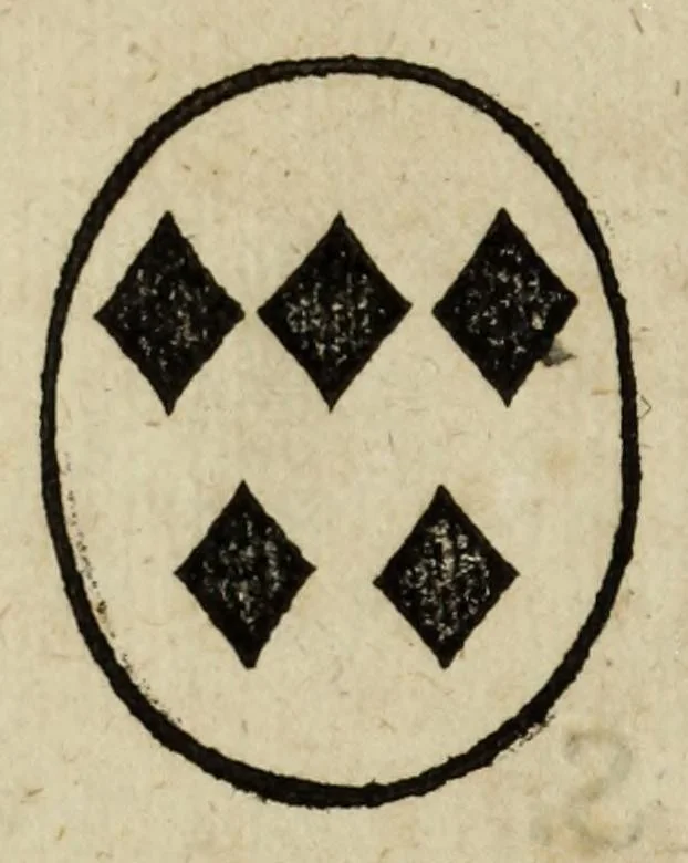 An illustration from Beschryvinge der stad Dordrecht : vervatende haar begin, opkomst, toeneming, en verdere stant ... Als mede een verzamelinge van eenige geslachtboomen, der adelijke, aal-oude, en aanzienlijke heeren-geslachten, van, en in, Dordrecht, enz. ..., 1677, leaf 250