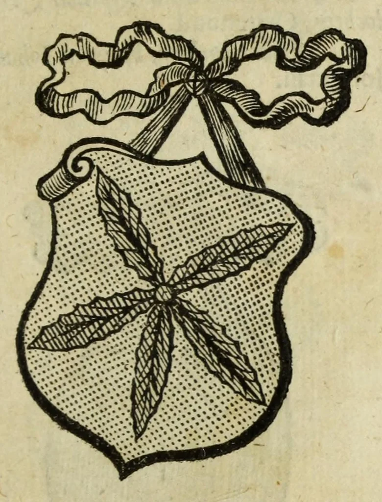 An illustration from Beschryvinge der stad Dordrecht : vervatende haar begin, opkomst, toeneming, en verdere stant ... Als mede een verzamelinge van eenige geslachtboomen, der adelijke, aal-oude, en aanzienlijke heeren-geslachten, van, en in, Dordrecht, enz. ..., 1677, leaf 271