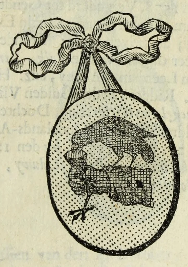 An illustration from Beschryvinge der stad Dordrecht : vervatende haar begin, opkomst, toeneming, en verdere stant ... Als mede een verzamelinge van eenige geslachtboomen, der adelijke, aal-oude, en aanzienlijke heeren-geslachten, van, en in, Dordrecht, enz. ..., 1677, leaf 293