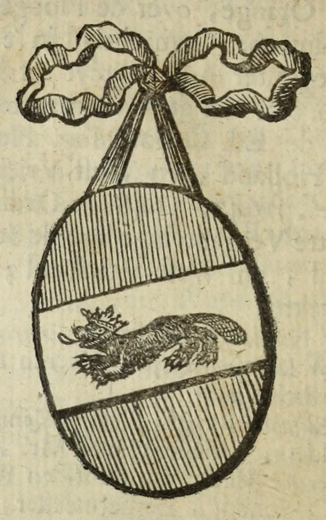 An illustration from Beschryvinge der stad Dordrecht : vervatende haar begin, opkomst, toeneming, en verdere stant ... Als mede een verzamelinge van eenige geslachtboomen, der adelijke, aal-oude, en aanzienlijke heeren-geslachten, van, en in, Dordrecht, enz. ..., 1677, leaf 300