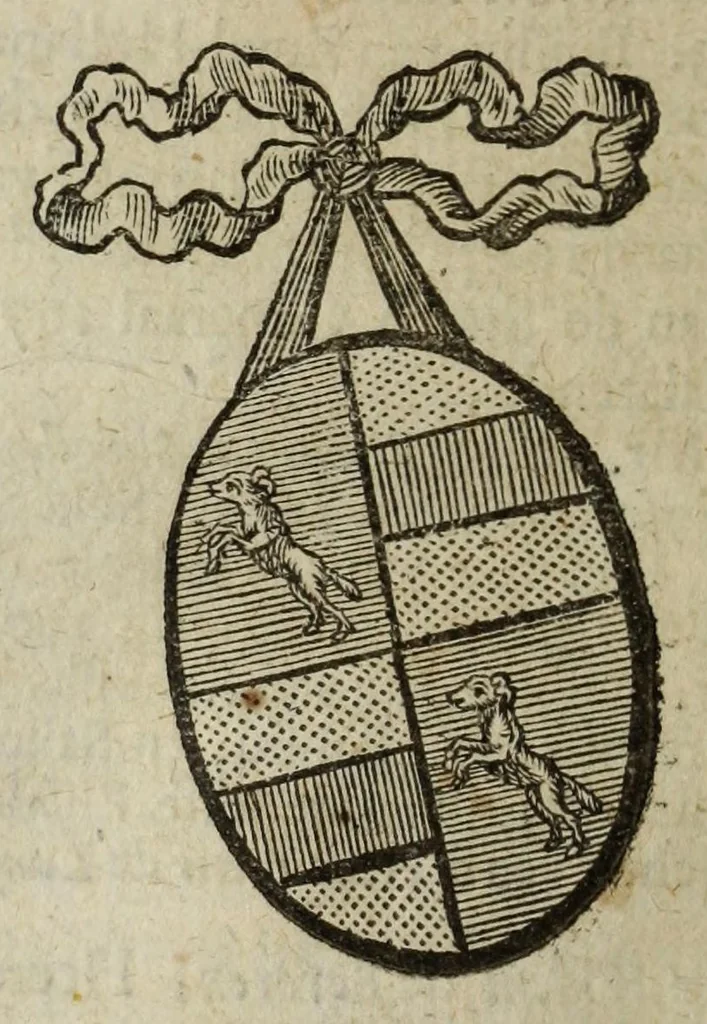 An illustration from Beschryvinge der stad Dordrecht : vervatende haar begin, opkomst, toeneming, en verdere stant ... Als mede een verzamelinge van eenige geslachtboomen, der adelijke, aal-oude, en aanzienlijke heeren-geslachten, van, en in, Dordrecht, enz. ..., 1677, leaf 306