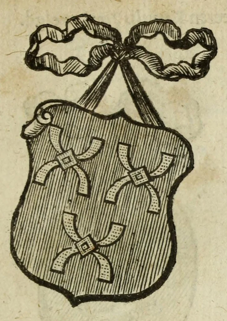 An illustration from Beschryvinge der stad Dordrecht : vervatende haar begin, opkomst, toeneming, en verdere stant ... Als mede een verzamelinge van eenige geslachtboomen, der adelijke, aal-oude, en aanzienlijke heeren-geslachten, van, en in, Dordrecht, enz. ..., 1677, leaf 313