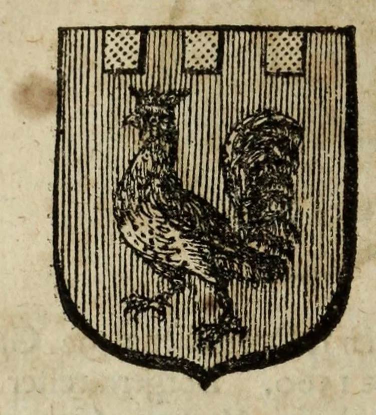 An illustration from Beschryvinge der stad Dordrecht : vervatende haar begin, opkomst, toeneming, en verdere stant ... Als mede een verzamelinge van eenige geslachtboomen, der adelijke, aal-oude, en aanzienlijke heeren-geslachten, van, en in, Dordrecht, enz. ..., 1677, leaf 356