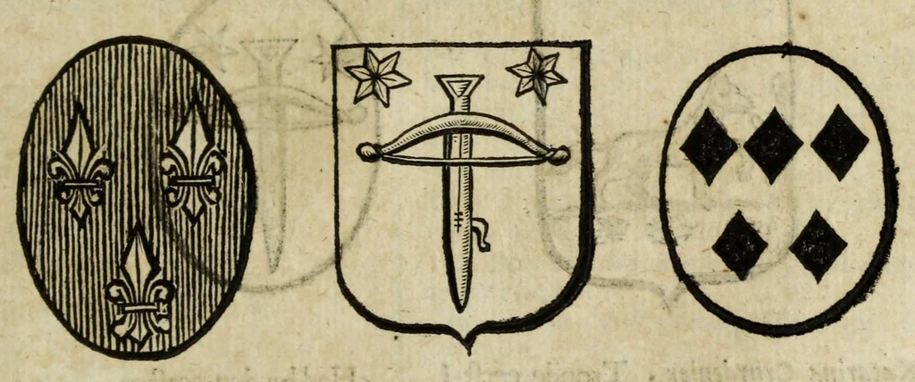 An illustration from Beschryvinge der stad Dordrecht : vervatende haar begin, opkomst, toeneming, en verdere stant ... Als mede een verzamelinge van eenige geslachtboomen, der adelijke, aal-oude, en aanzienlijke heeren-geslachten, van, en in, Dordrecht, enz. ..., 1677, leaf 367