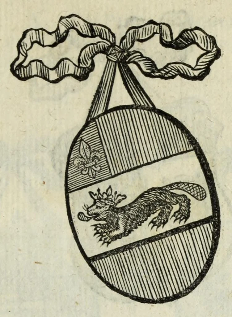 An illustration from Beschryvinge der stad Dordrecht : vervatende haar begin, opkomst, toeneming, en verdere stant ... Als mede een verzamelinge van eenige geslachtboomen, der adelijke, aal-oude, en aanzienlijke heeren-geslachten, van, en in, Dordrecht, enz. ..., 1677, leaf 523
